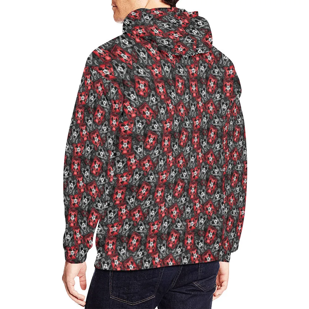 Steamboat Mickey And Minnie Cards Hoodie for Men