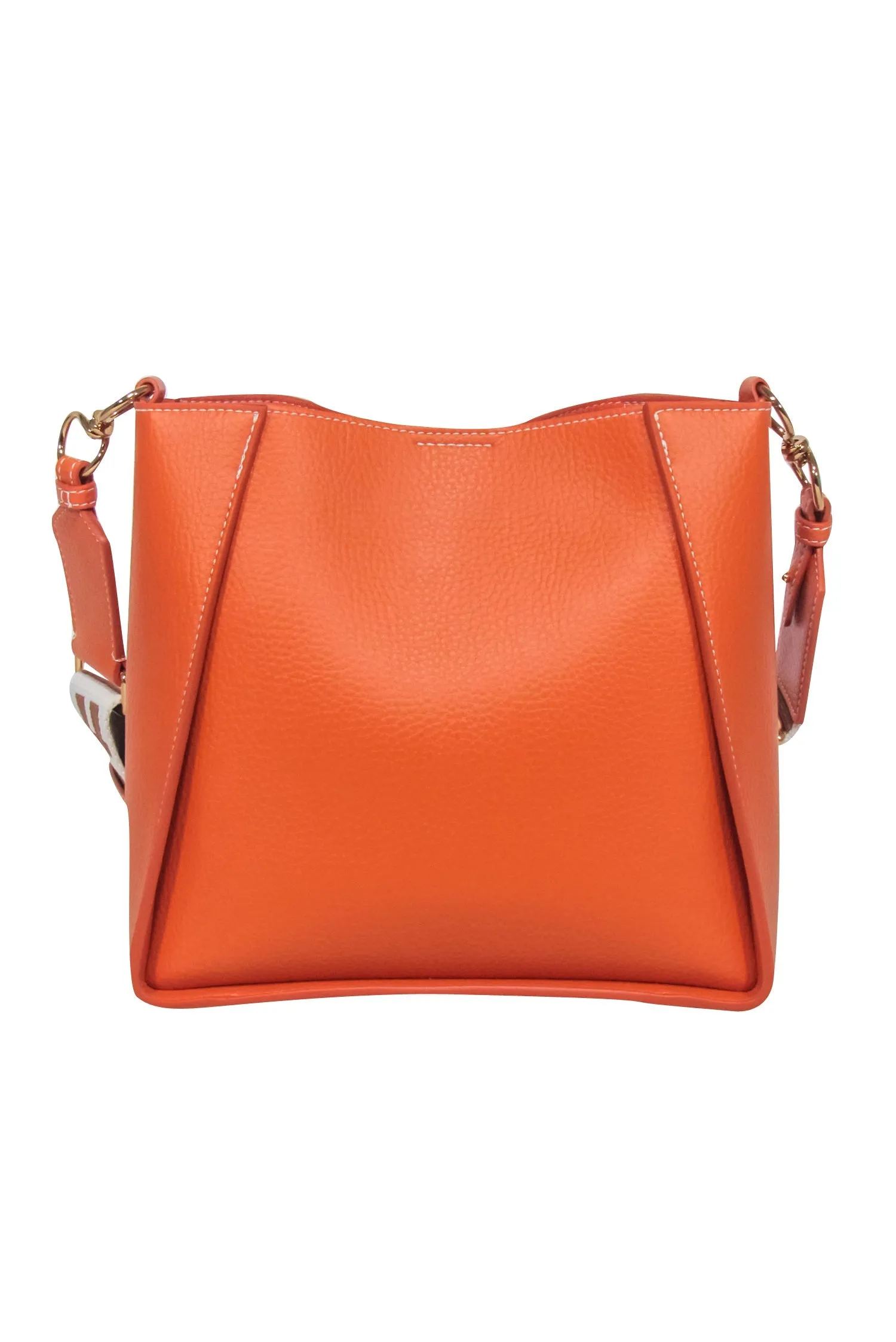 Stella McCartney - Orange Mini Embossed Grainy Mat Faux Leather Crossbody Bag