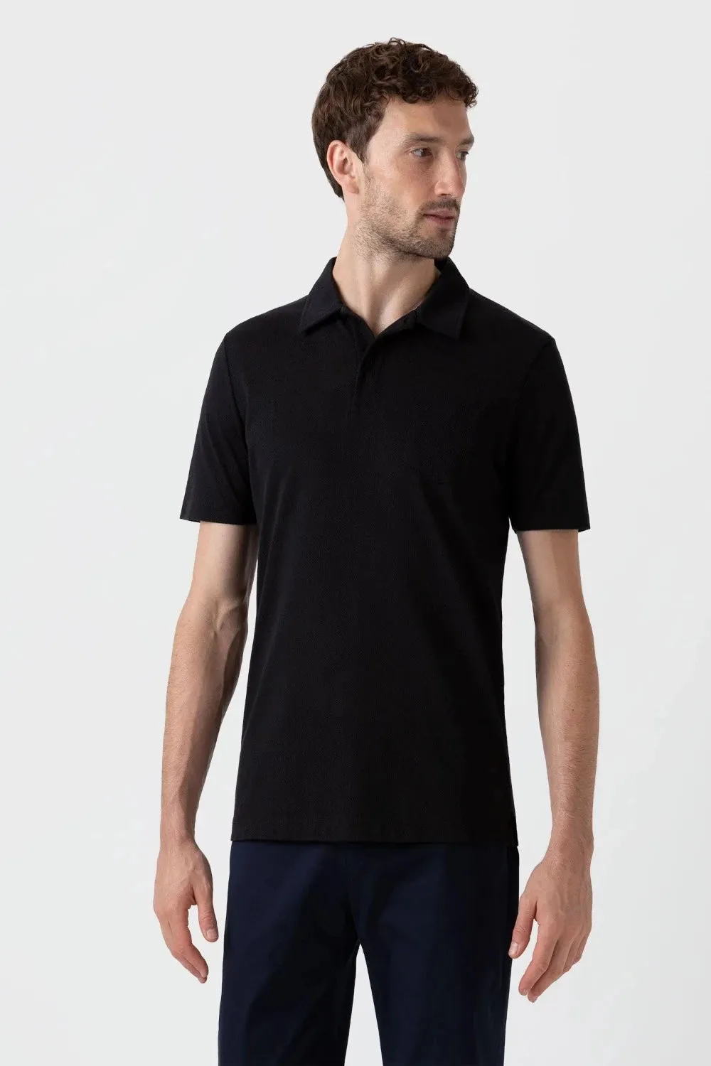 SUNSPEL Riviera Black Polo Shirt