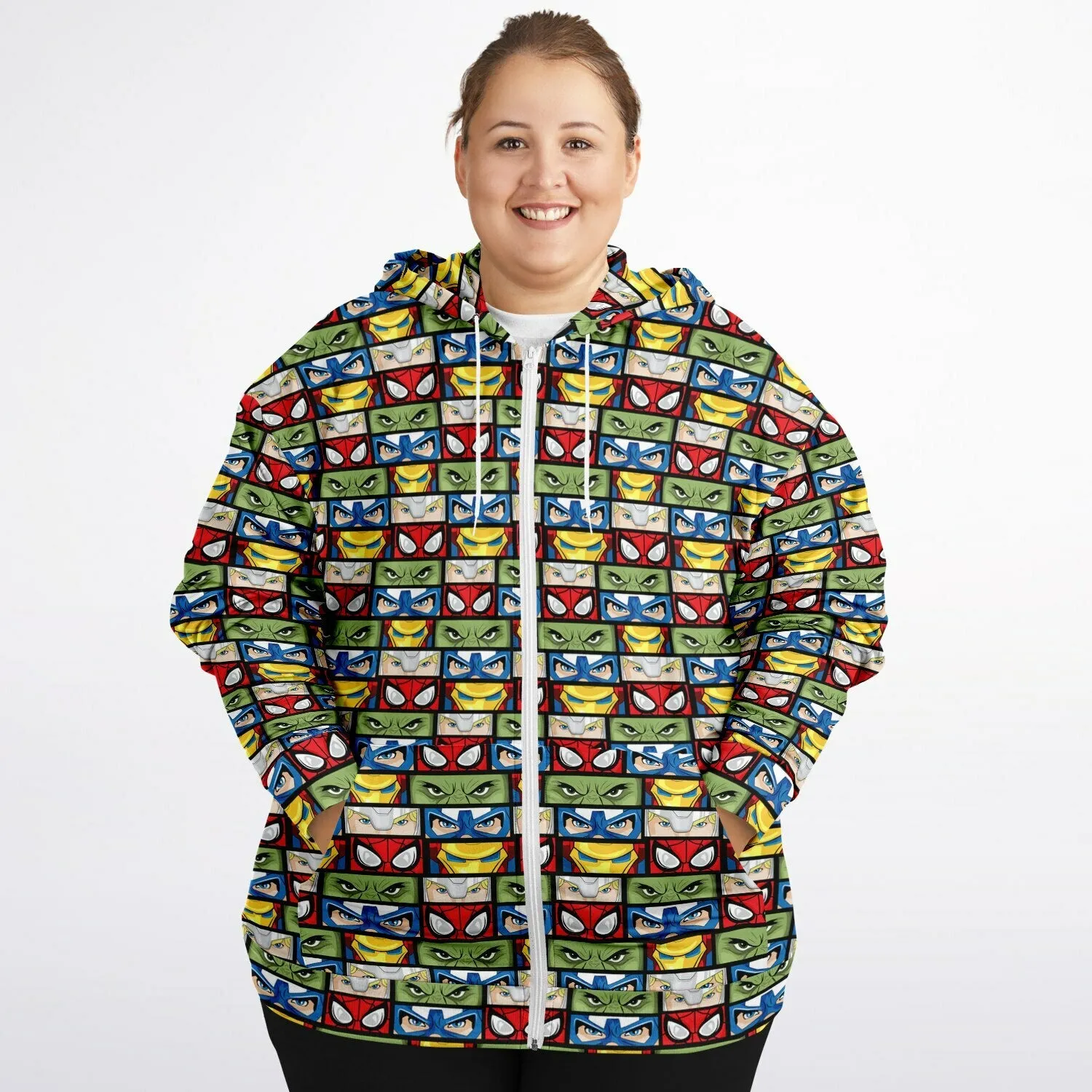 Super Heroes Eyes Plus-size Unisex Zip Hoodie