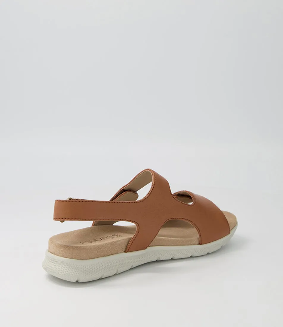 SUPERSOFT Julien Tan Off Leather Sandals Ws