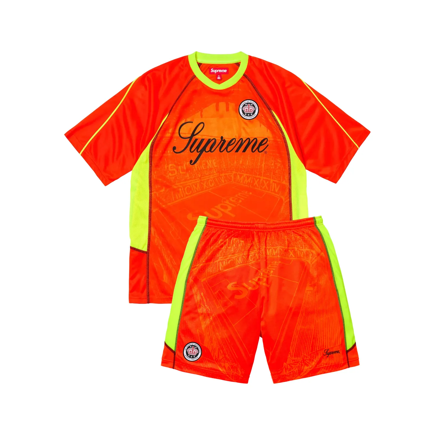 Supreme Jacquard Soccer Jersey Orange Set