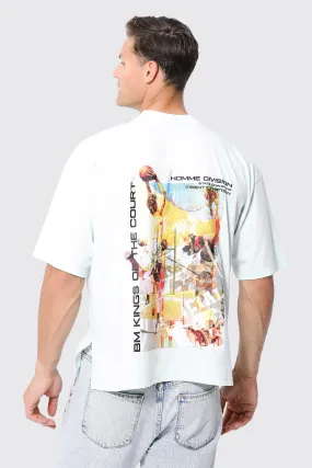 Tall Oversized Basketball Graphic T-shirt | boohooMAN UK