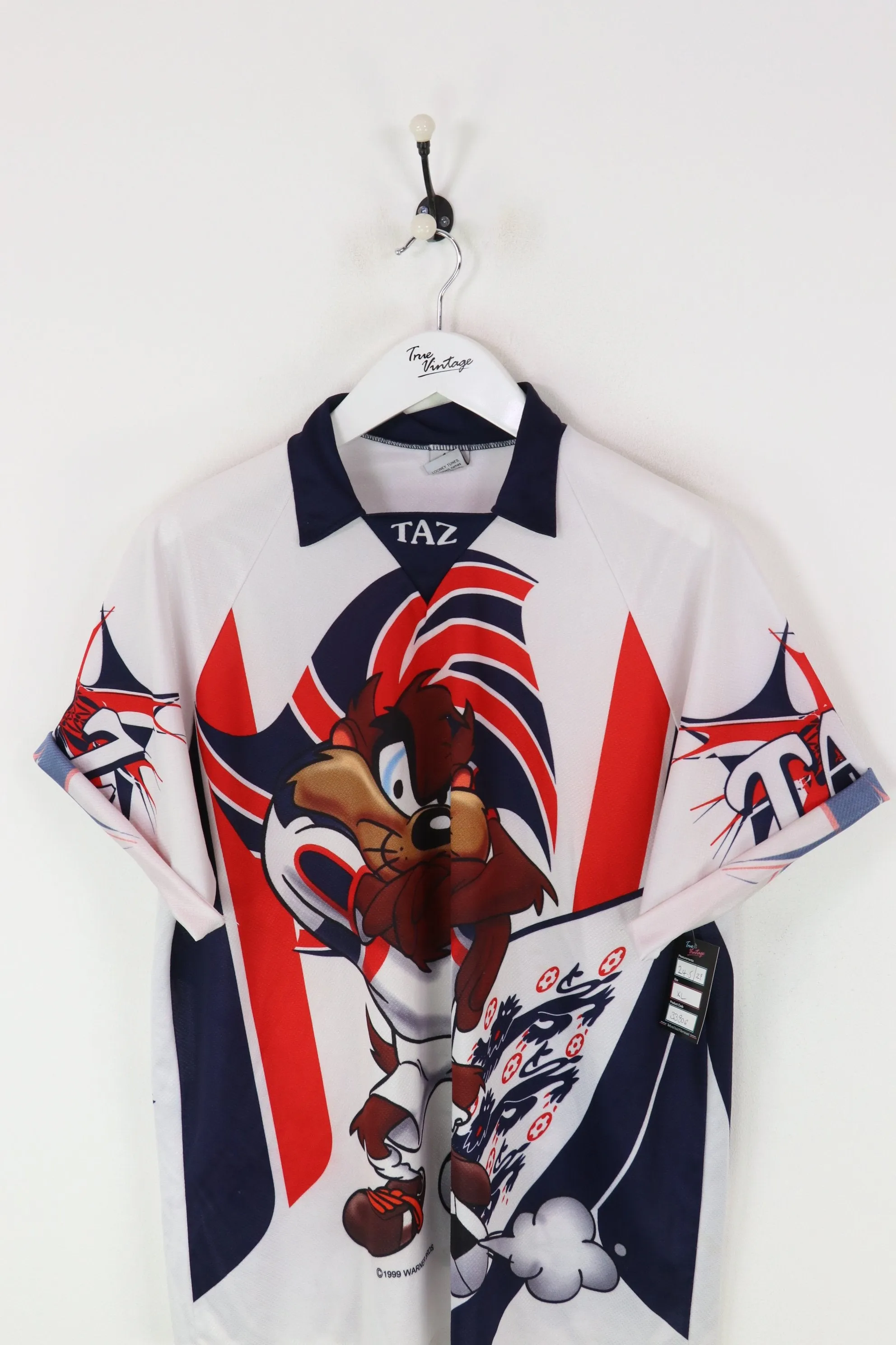 Tasmanian Devil Football Shirt White/Brown/Red XL