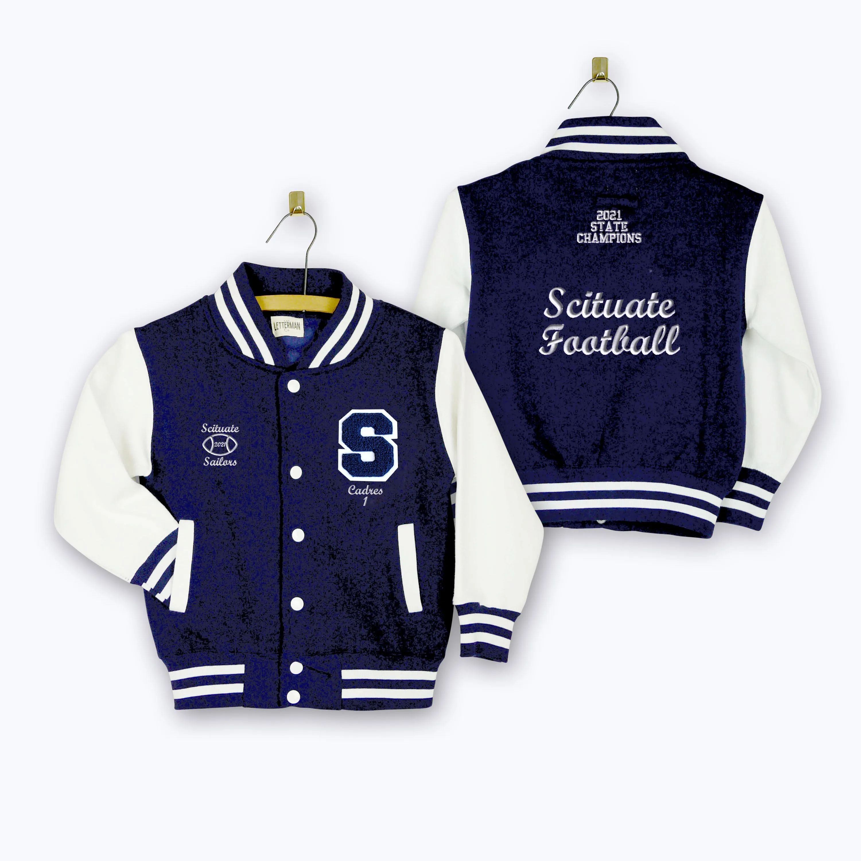 TEAM Scituate Football Varsity Jacket NAVY/WHITE