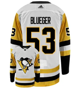 Teddy Blueger Pittsburgh Penguins Adidas Authentic Away NHL Hockey Jersey     