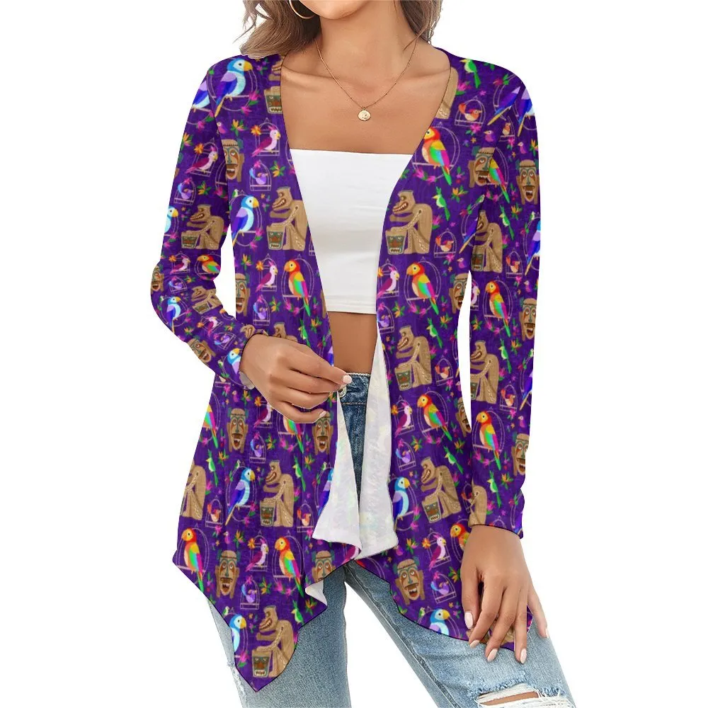 Tiki Plays The Drums Women's Short Cardigan