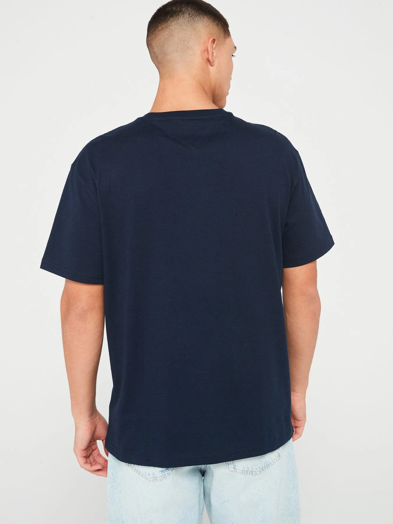 Tommy Jeans Regular Fit Gold Signature Centre Logo T-shirt - Navy