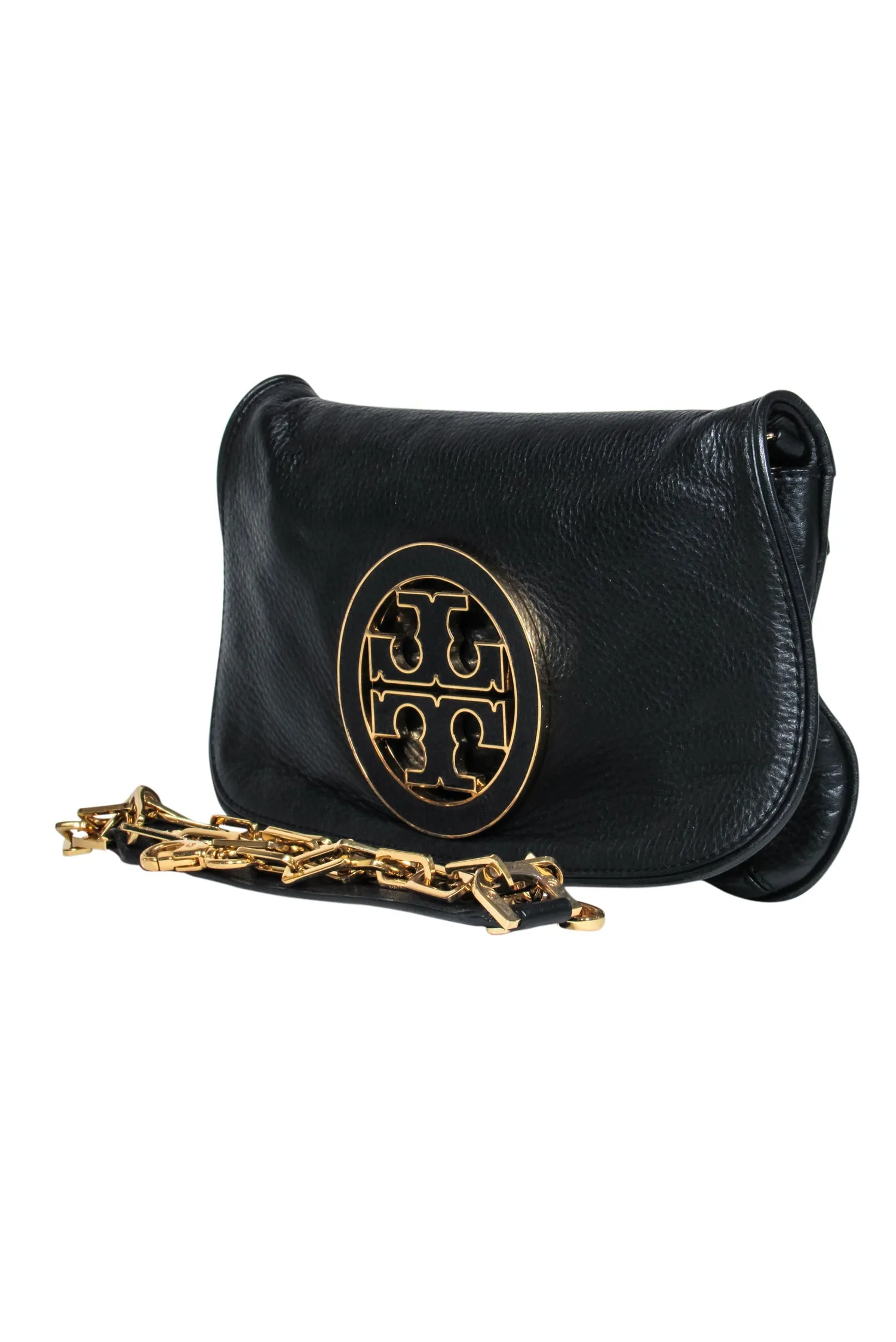 Tory Burch - Black Leather w/ Gold Chain Crossbody Clutch