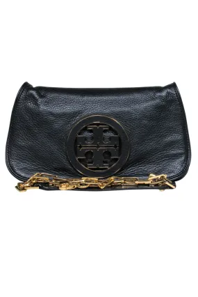 Tory Burch - Black Leather w/ Gold Chain Crossbody Clutch