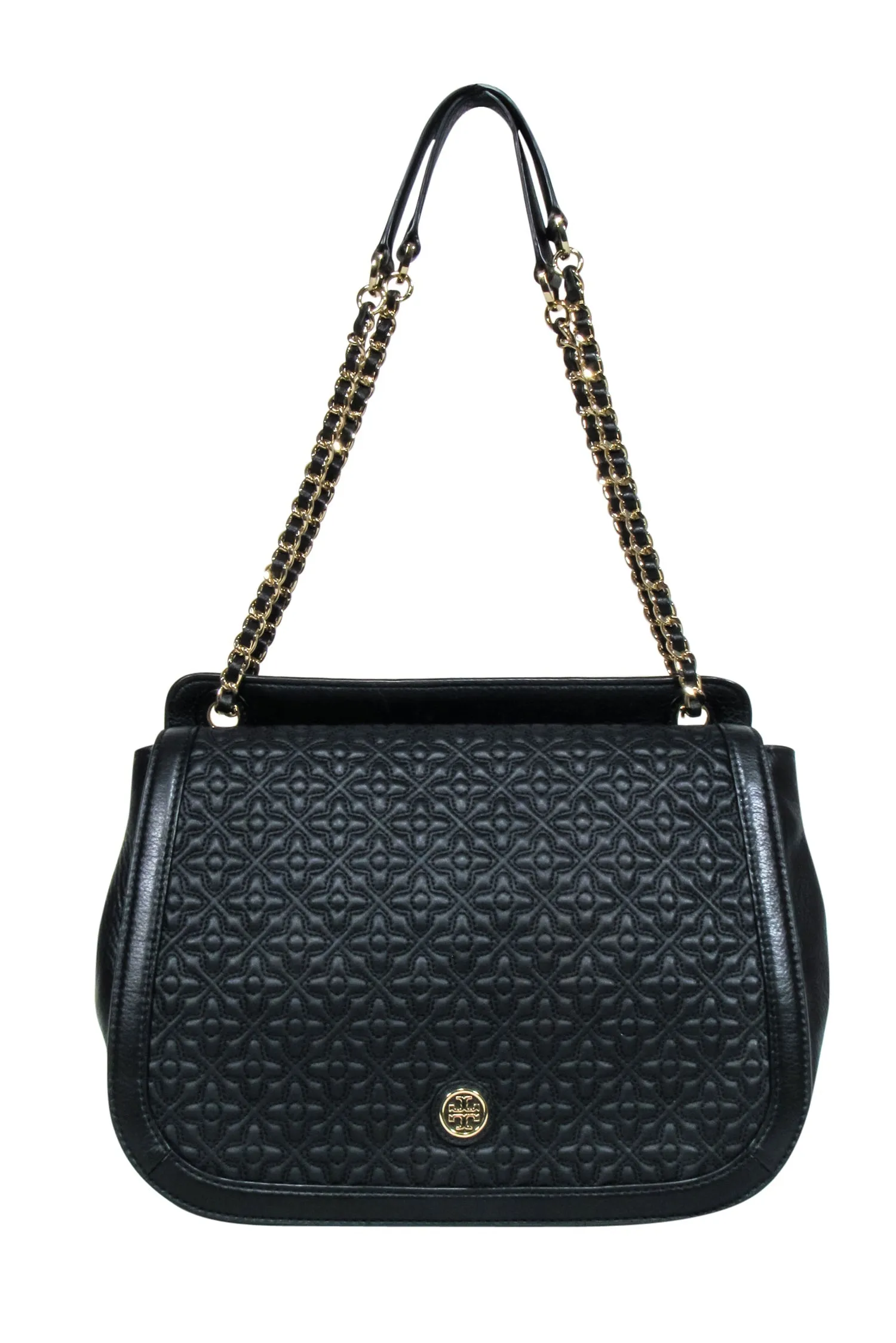 Tory Burch - Black Textured Front Large Crossbody Bag