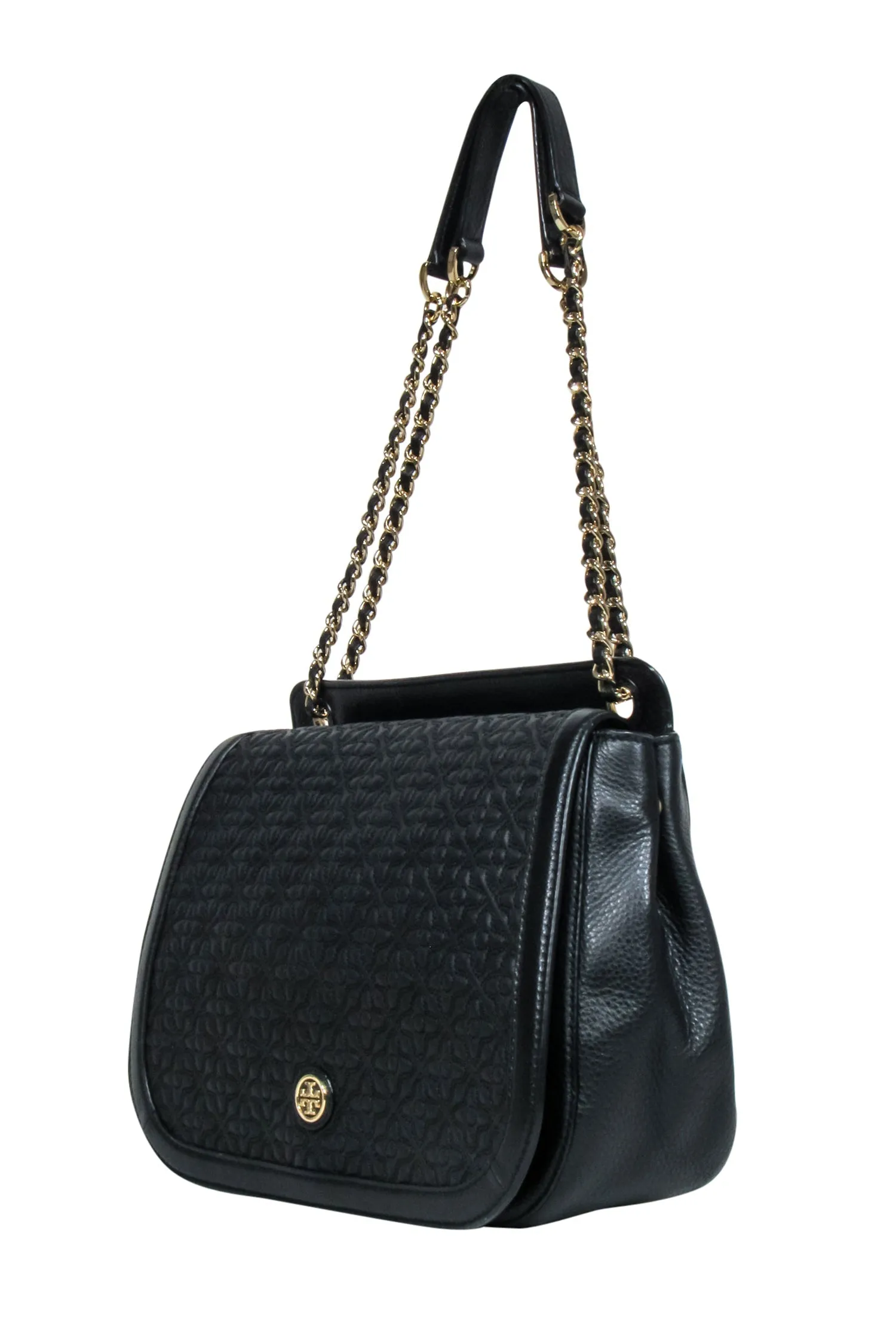 Tory Burch - Black Textured Front Large Crossbody Bag