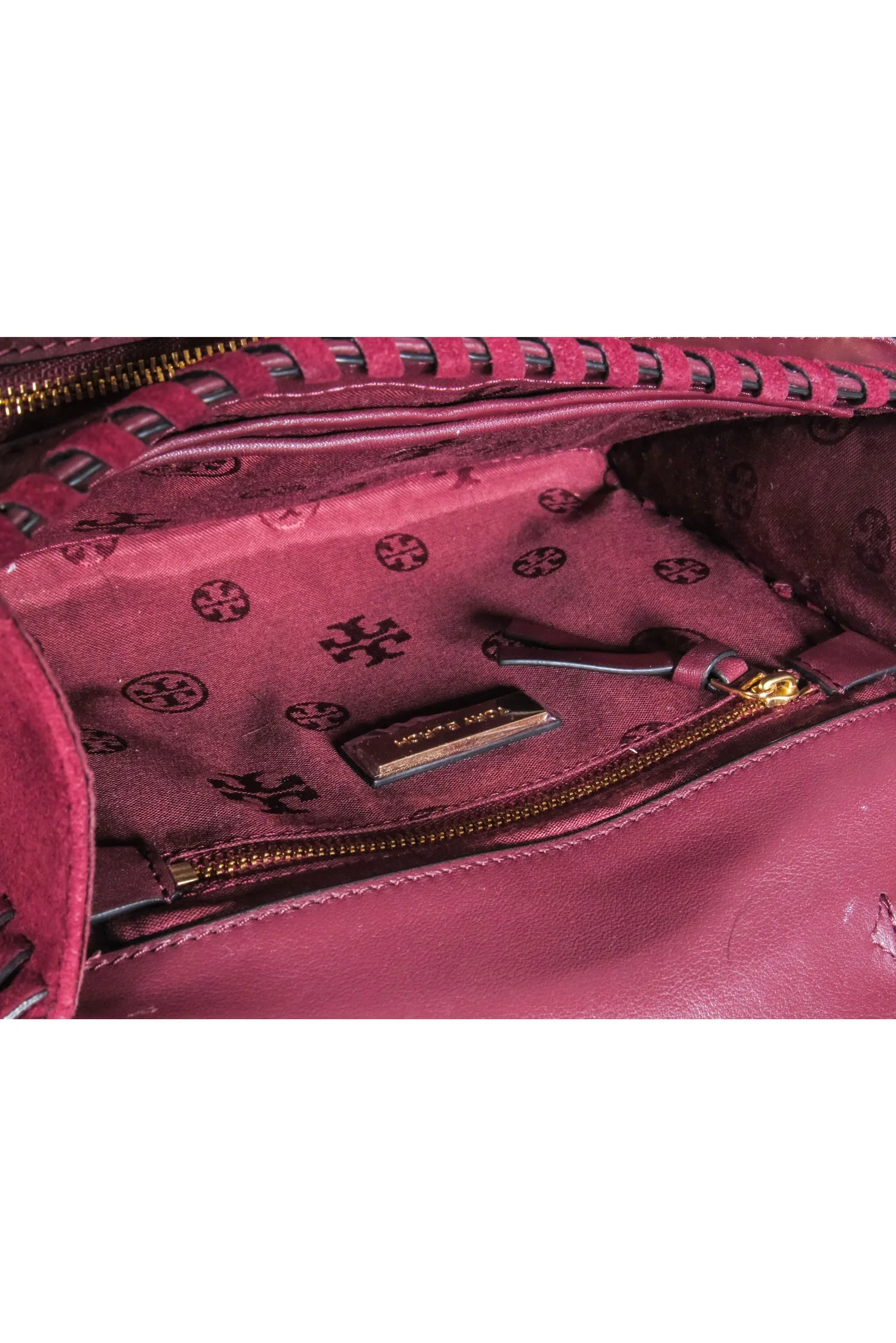 Tory Burch - Maroon Suede Crossbody Bag