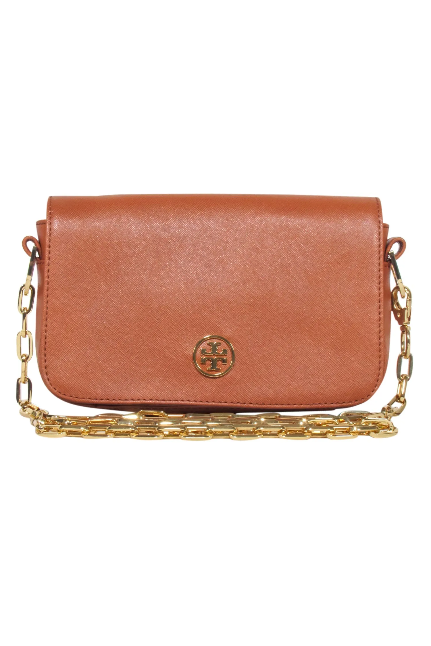 Tory Burch - Tan Saffiano Leather Crossbody Bag