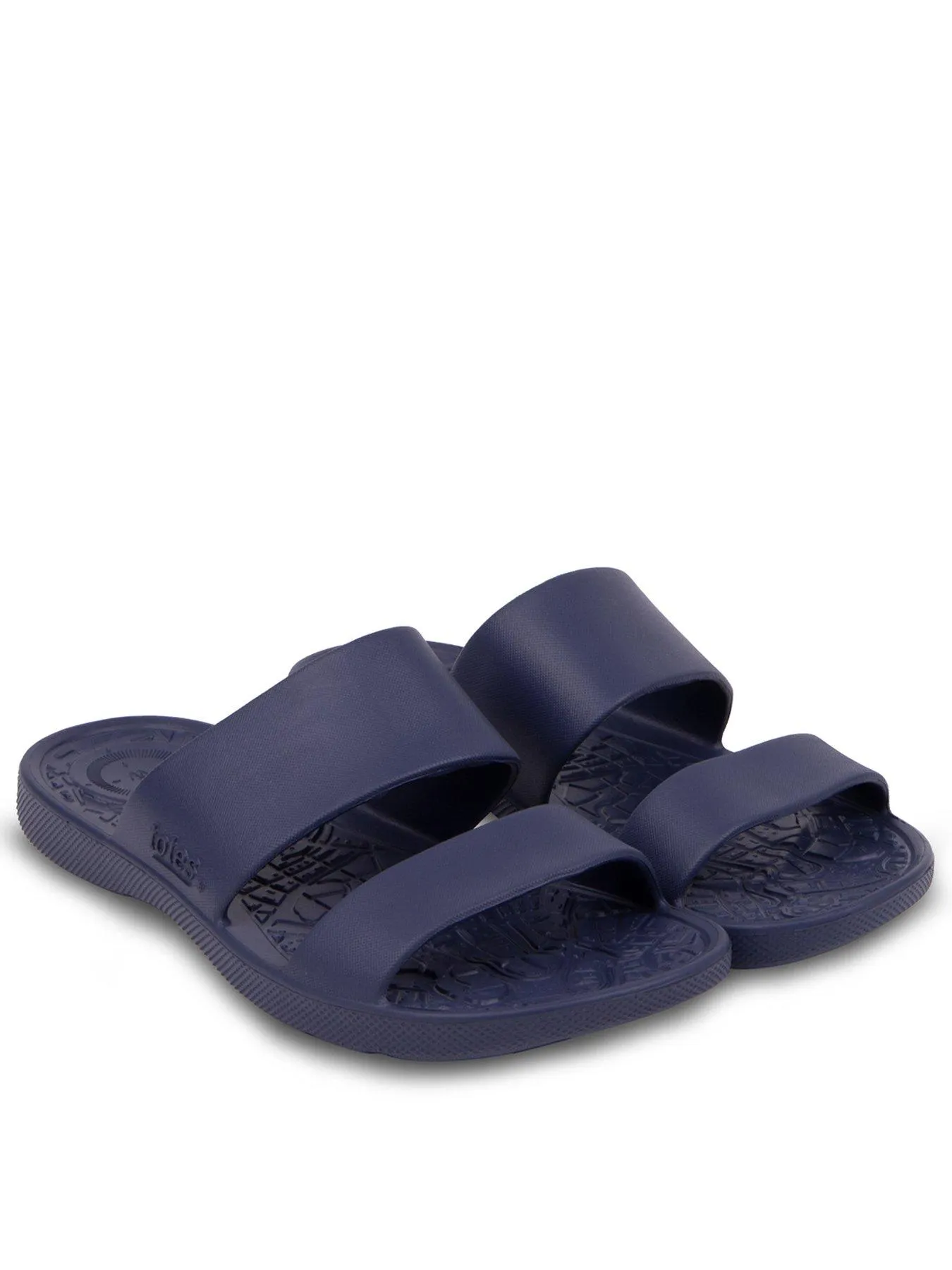 TOTES Solbounce Double Strap Slide Sandals - Navy