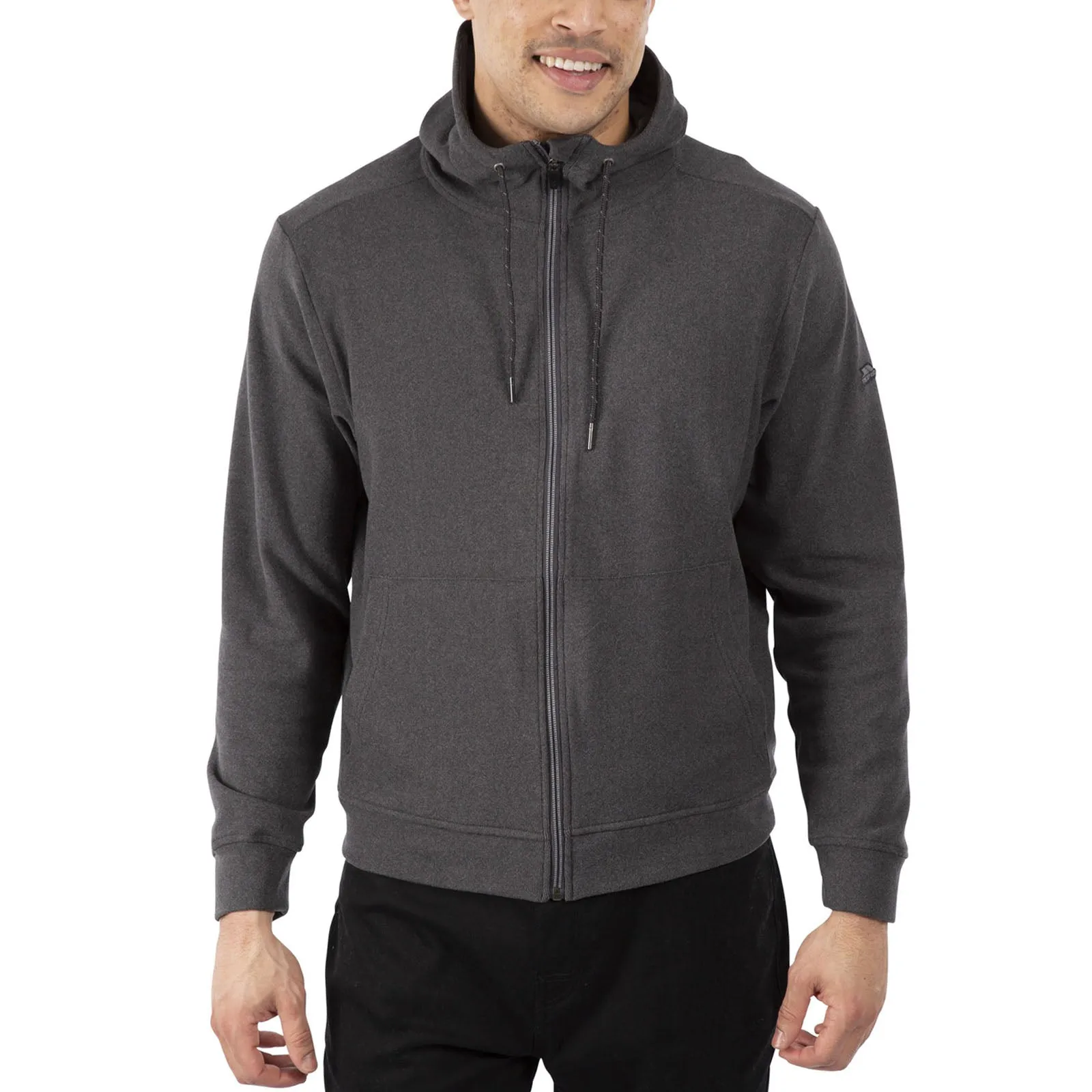 Trespass Mens Hackforth Full Zip Fleece Hooded Jacket - Dark Grey