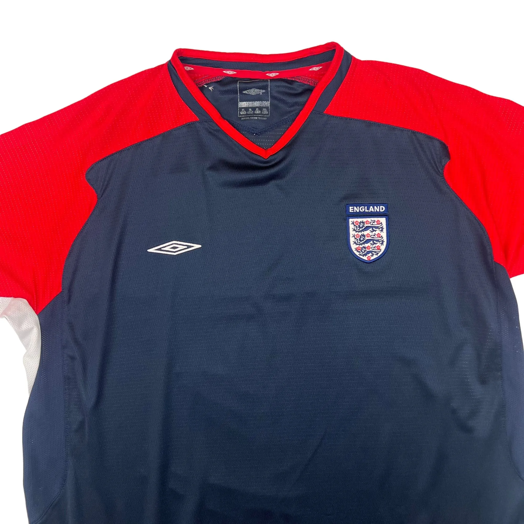 Umbro England 2001-03 Football Training Shirt Navy Red