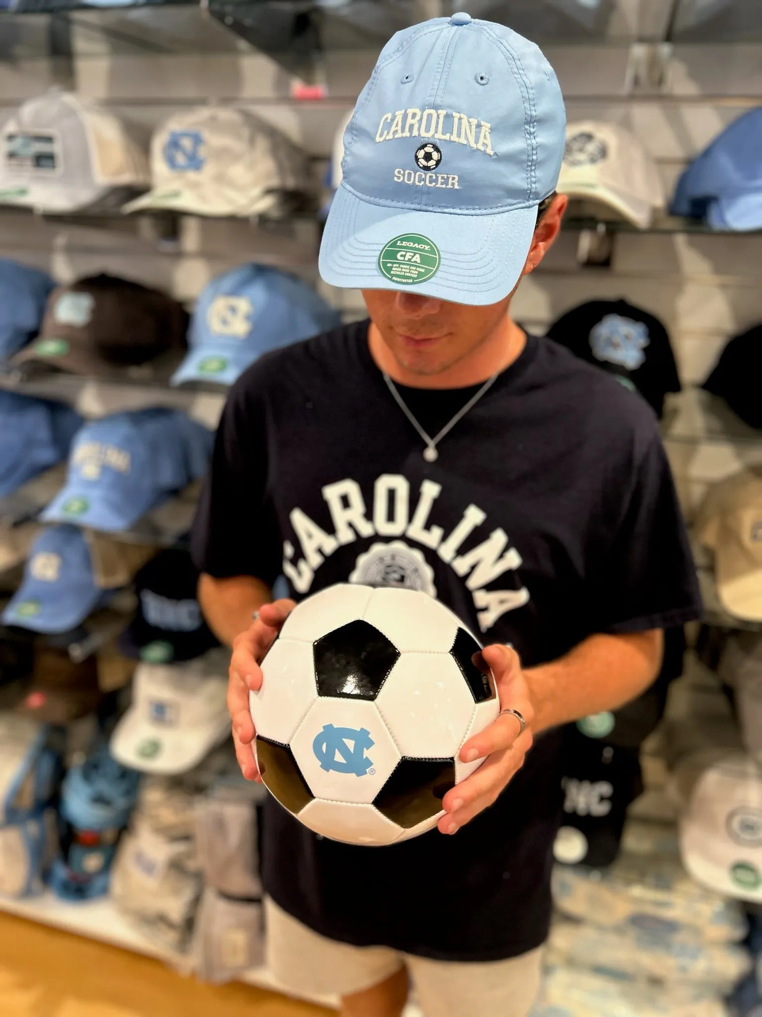 UNC Soccer Hat in Carolina Blue Dry Fit Adjustable