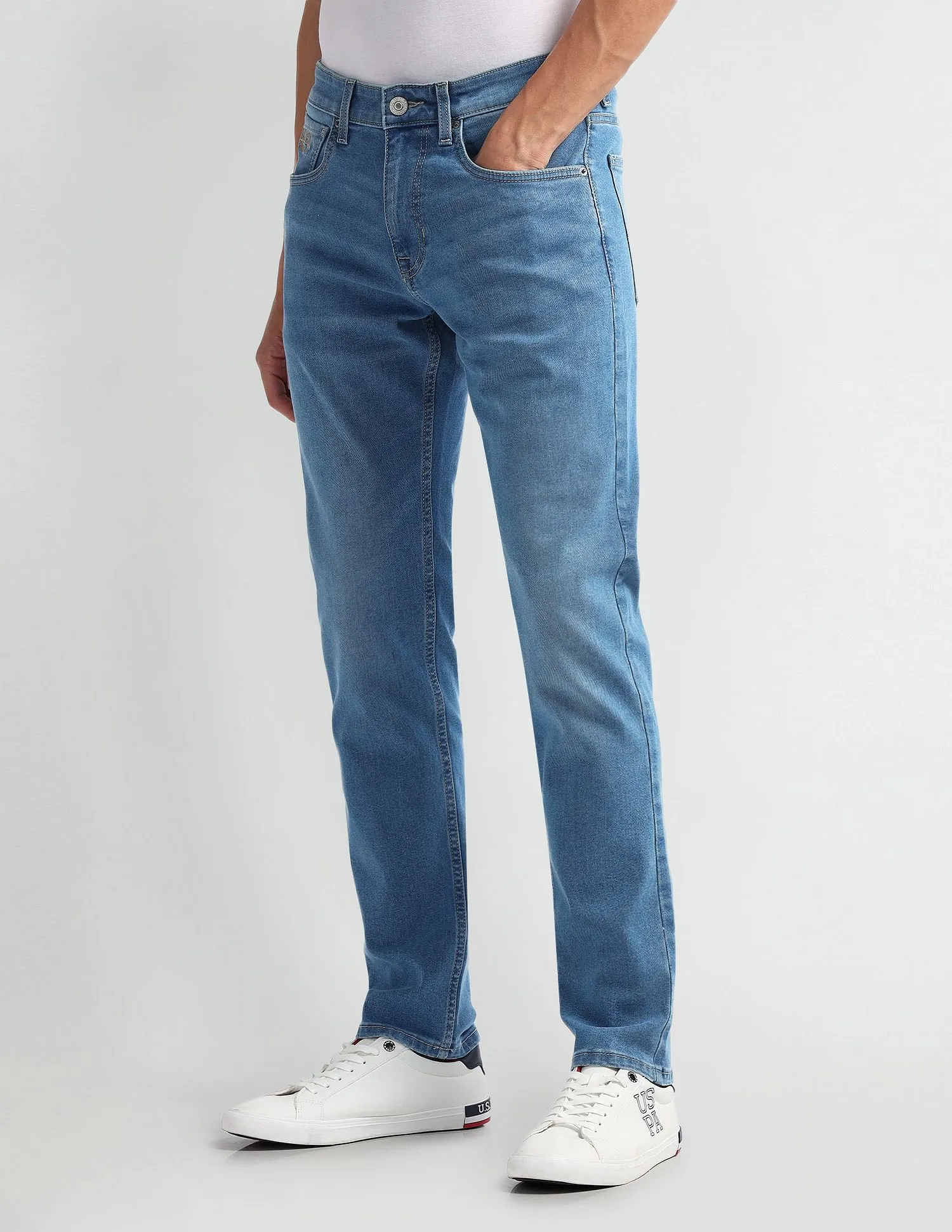 U.S. Polo Assn. Denim Co. Brandon Slim Tapered Fit Light Wash Jeans