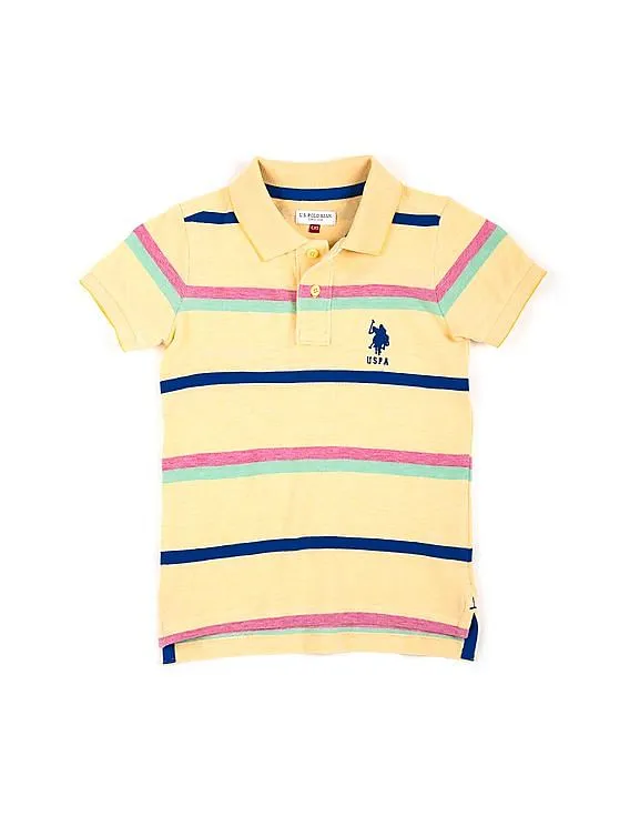 U.S. Polo Assn. Kids Boys Striped Regular Fit Polo Shirt