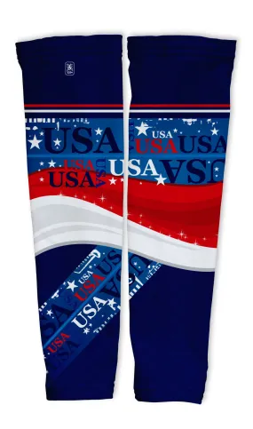 Usa Compression Arm Warmers Sleeves Unisex Walking/Cycling/Running/Golf