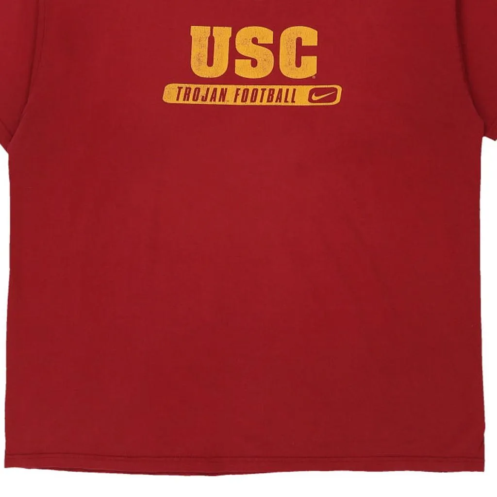 USC Trojan Football Nike College T-Shirt - XL Burgundy Cotton