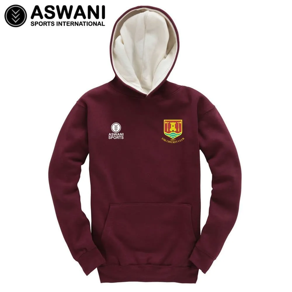 Usk Cricket Club Contrast Leisure Hoodie, Kids