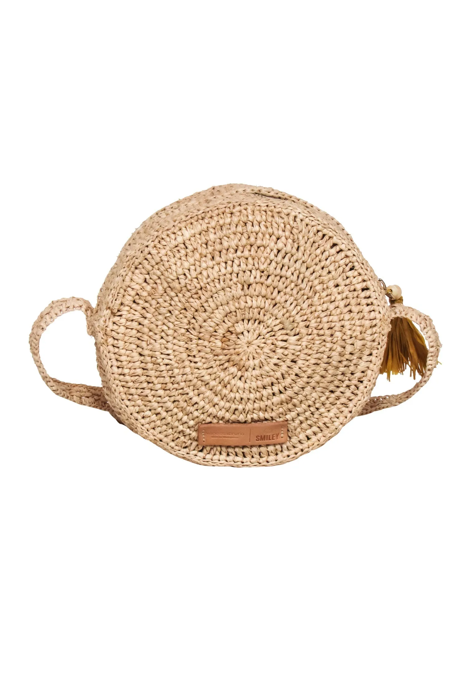 Vanessa Bruno x Smiley - Beige & Yellow Straw Smiley Face Crossbody Bag