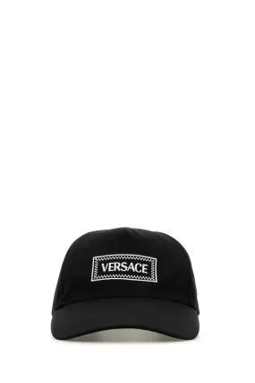 Versace Black Cotton Baseball Cap