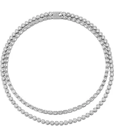 Vrai Celestial Double Strand Tennis Necklace in 14K White Gold