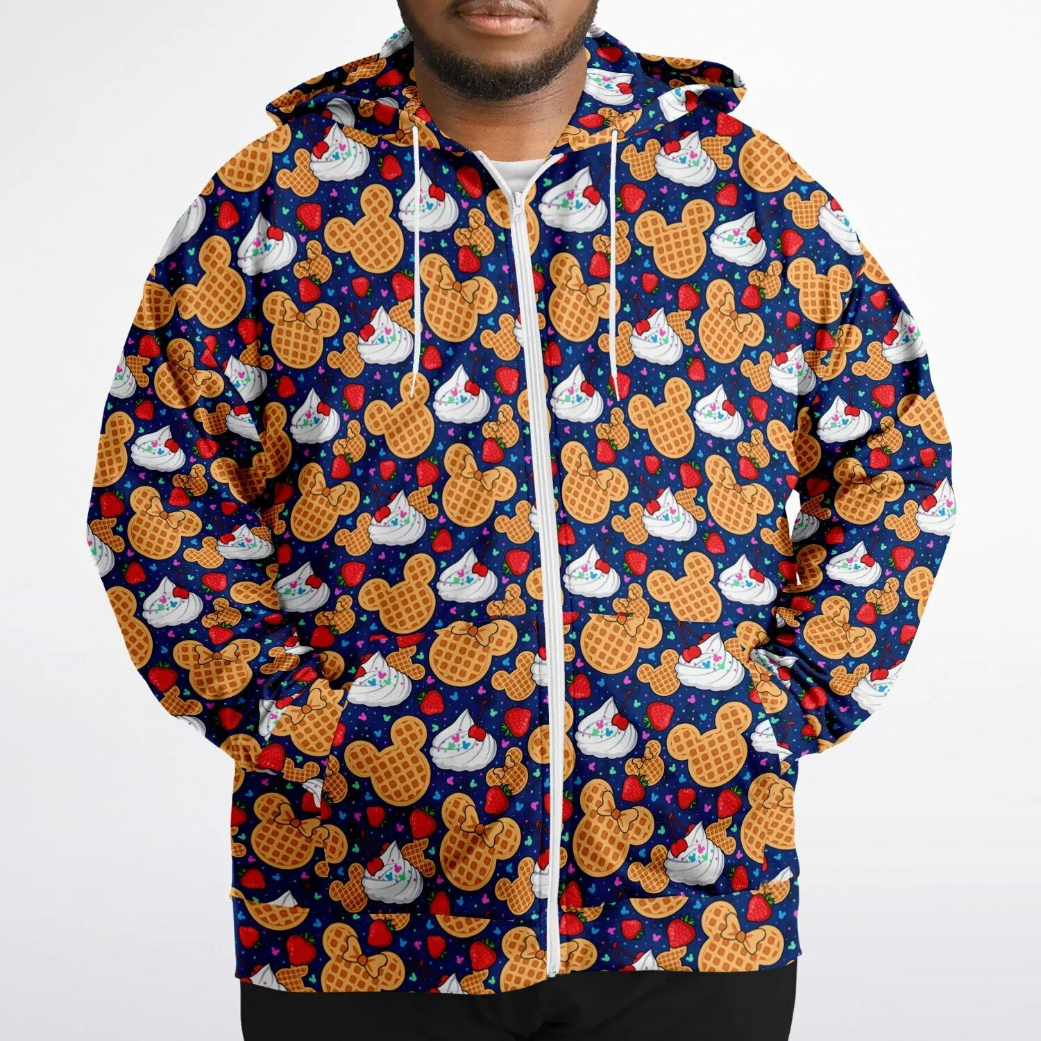 Waffles Plus-size Unisex Zip Hoodie