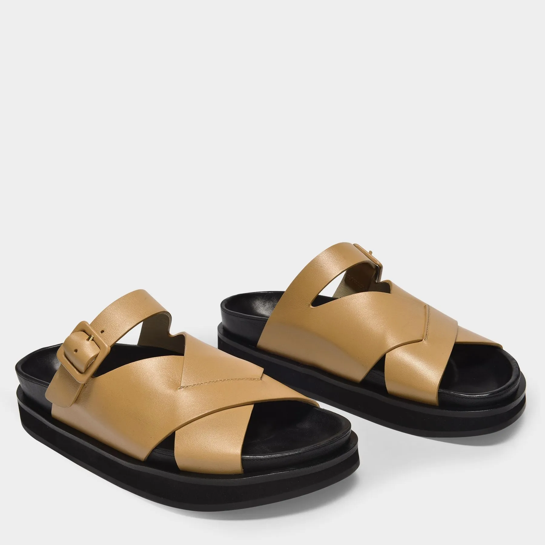 Wandler  Kate Sandals in Brown Leather