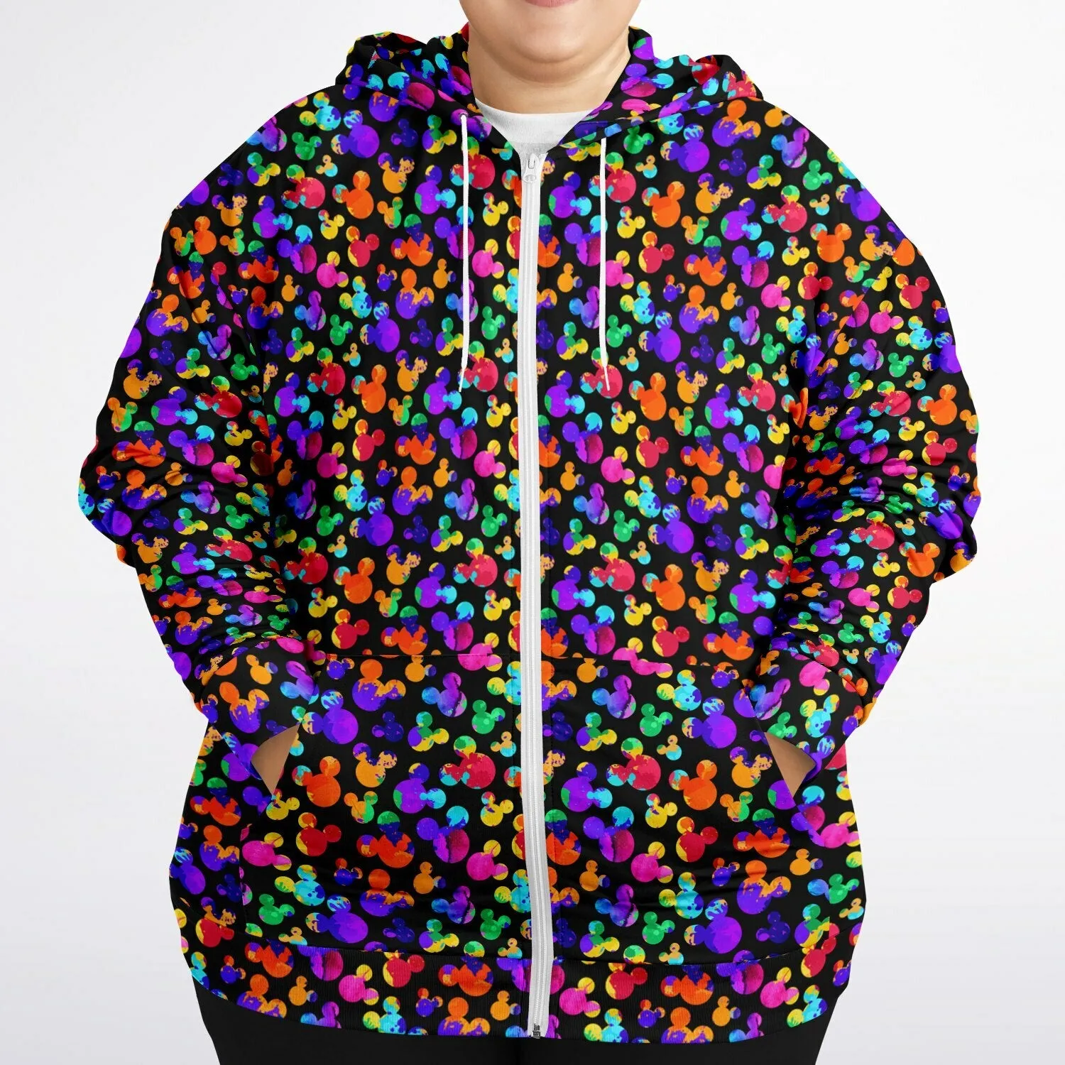 Watercolor Plus-size Unisex Zip Hoodie