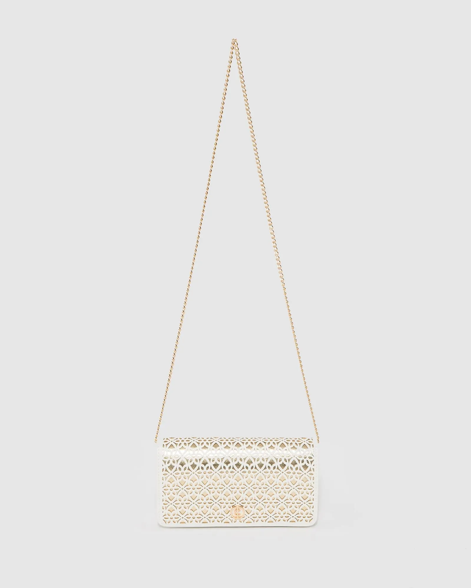 White Meghan Flap Clutch Bag