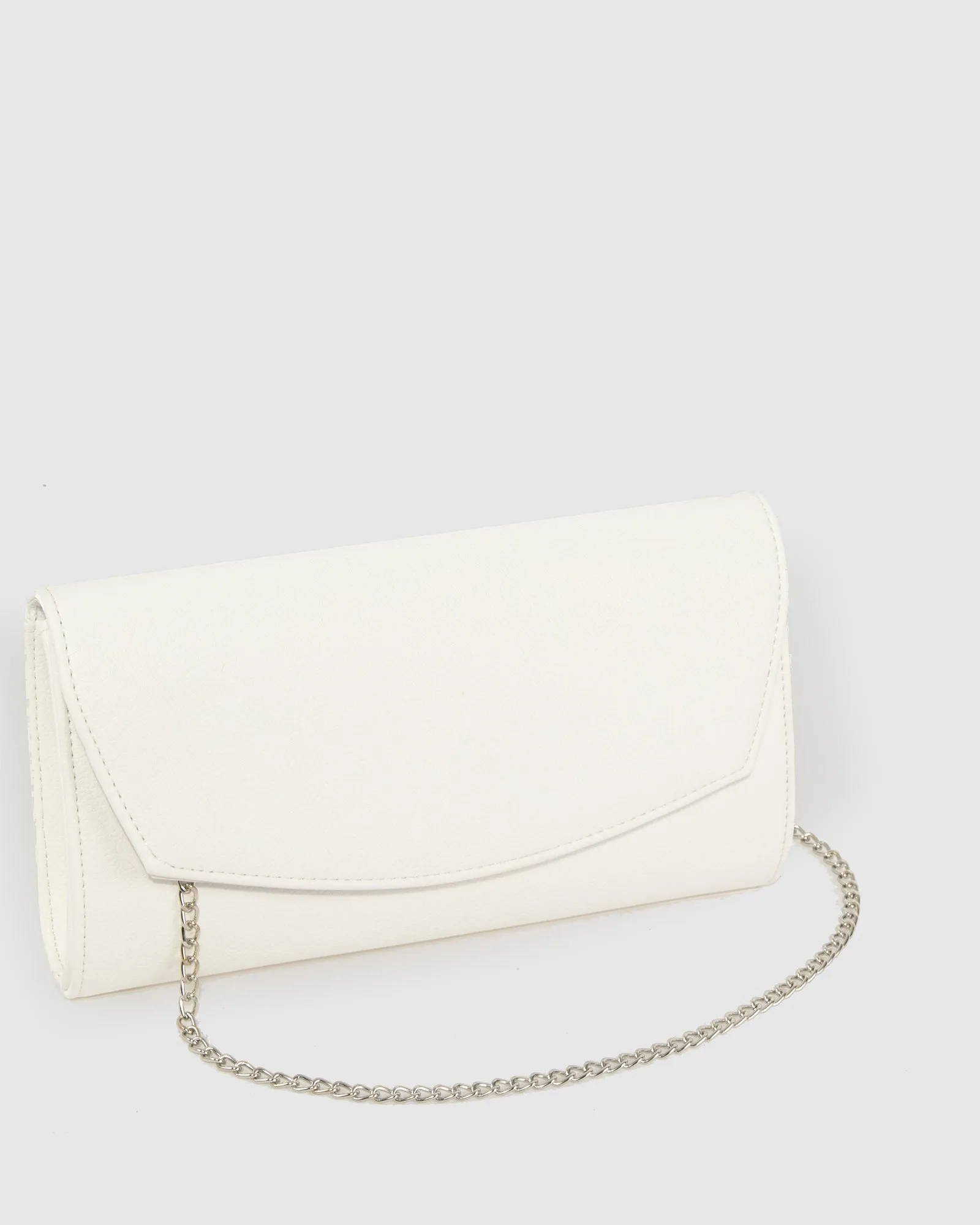 White Sammi Evening Clutch Bag