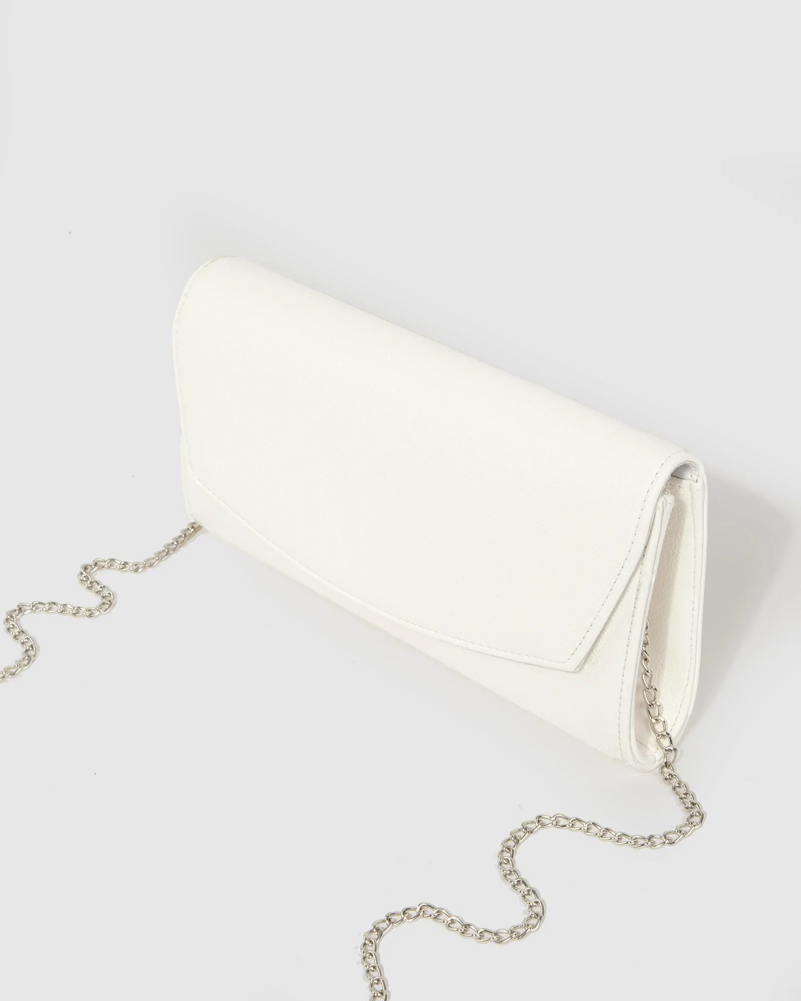 White Sammi Evening Clutch Bag