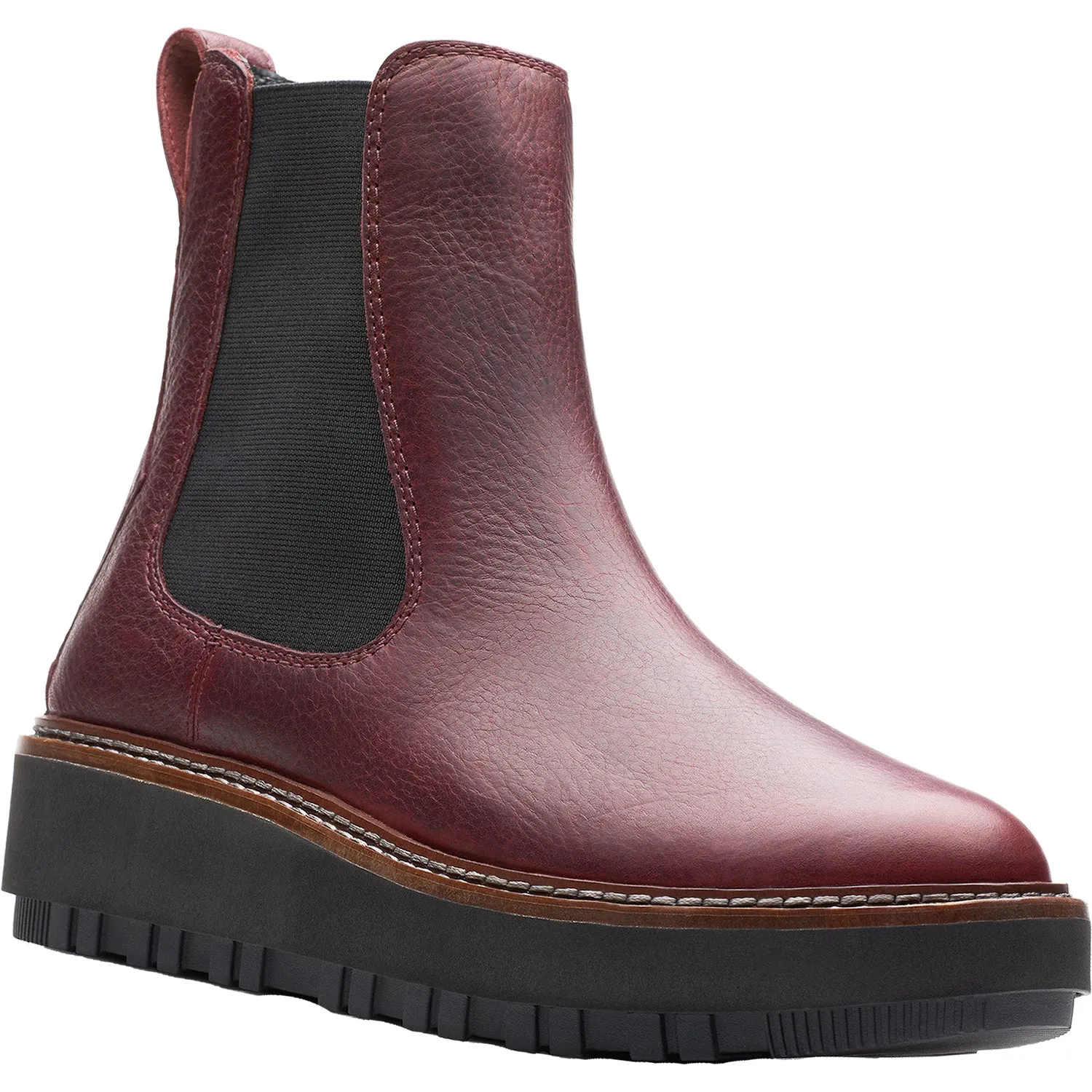 Women's Clarks Orianna W Up Burgundy Leather