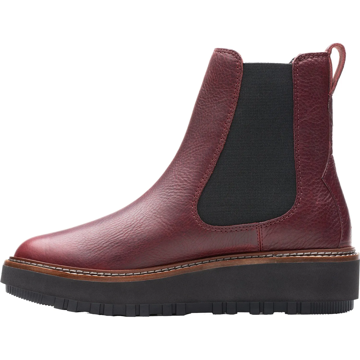 Women's Clarks Orianna W Up Burgundy Leather