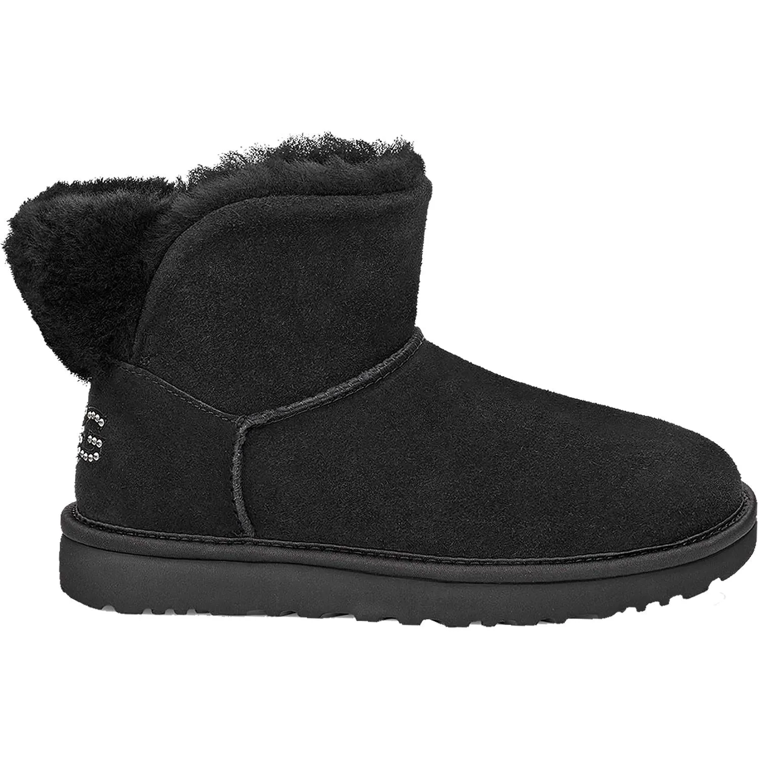 Women's UGG Classic Bling Mini Black Sheepskin