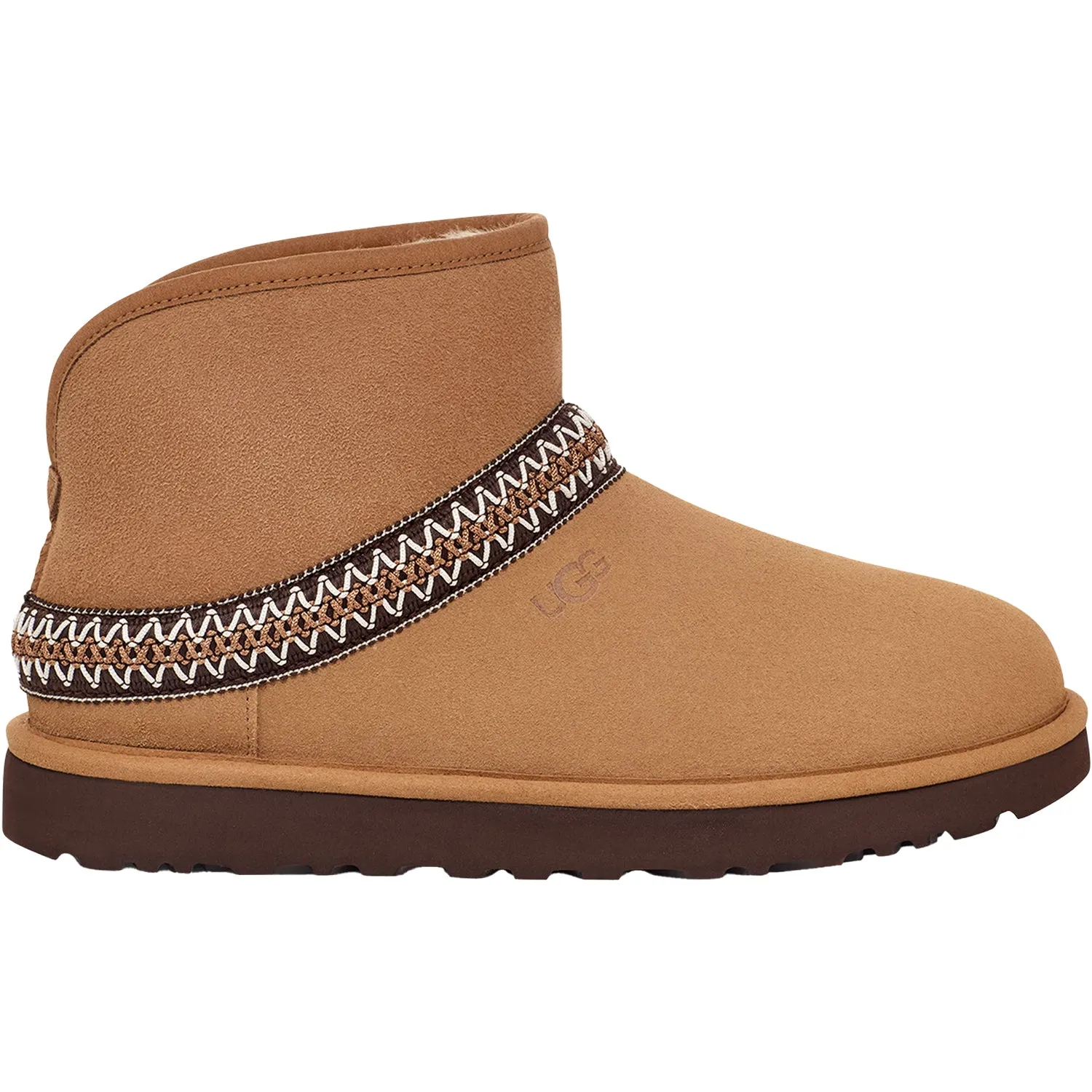 Women's UGG Classic Mini Crescent Chestnut Suede