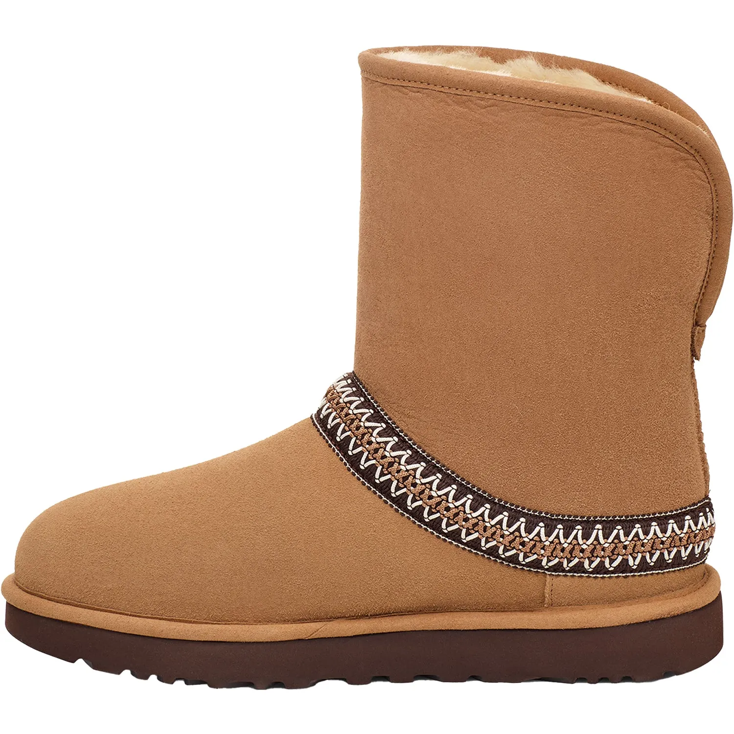 Women's UGG Classic Short Crescent Chestnut Suede