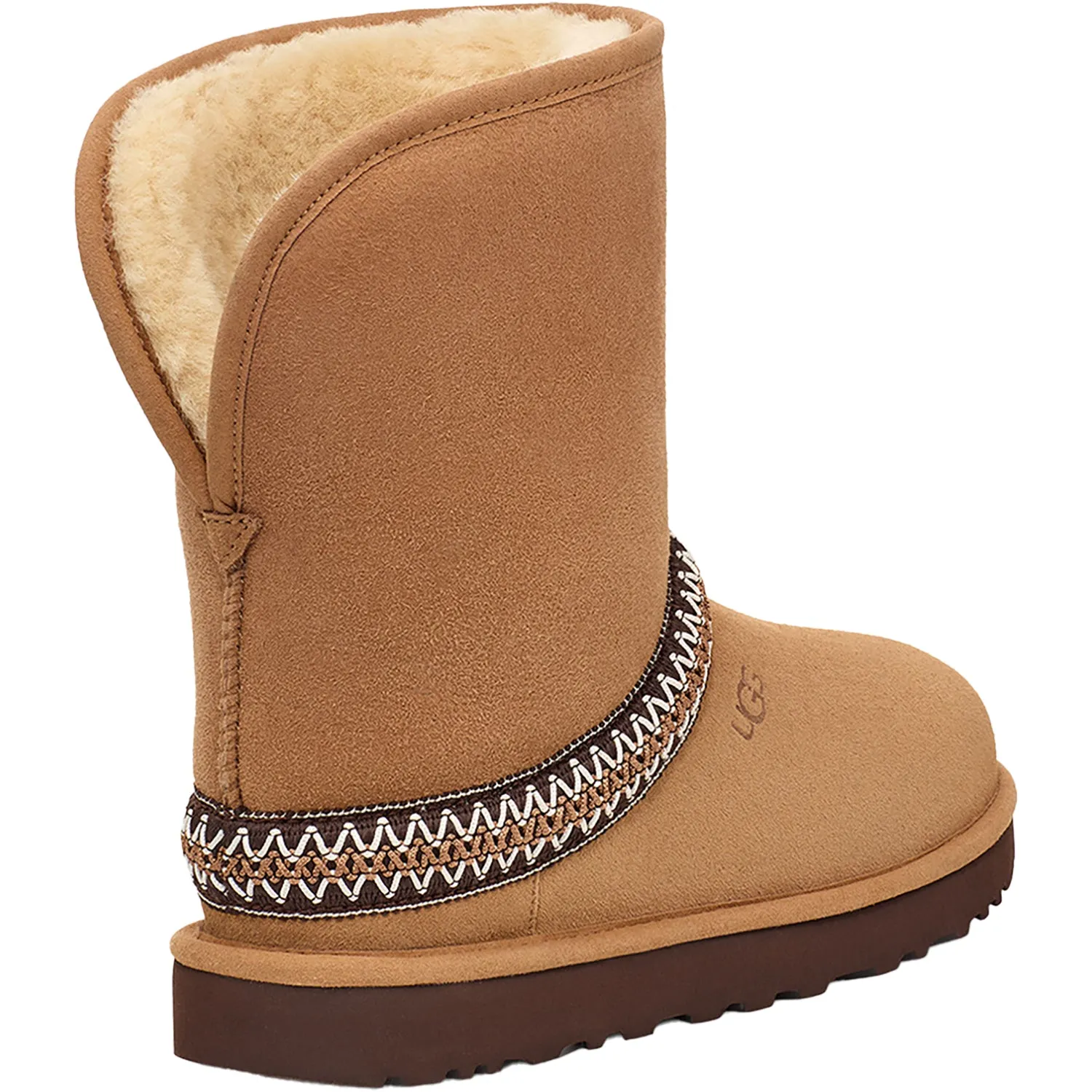 Women's UGG Classic Short Crescent Chestnut Suede