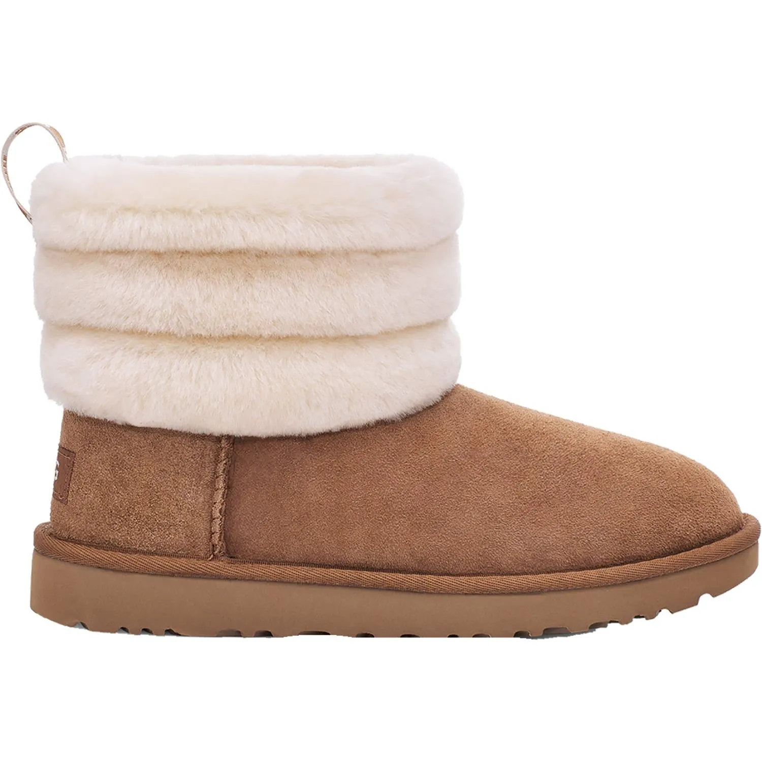 Women's UGG Fluff Mini Quilted Chestnut Sheepskin