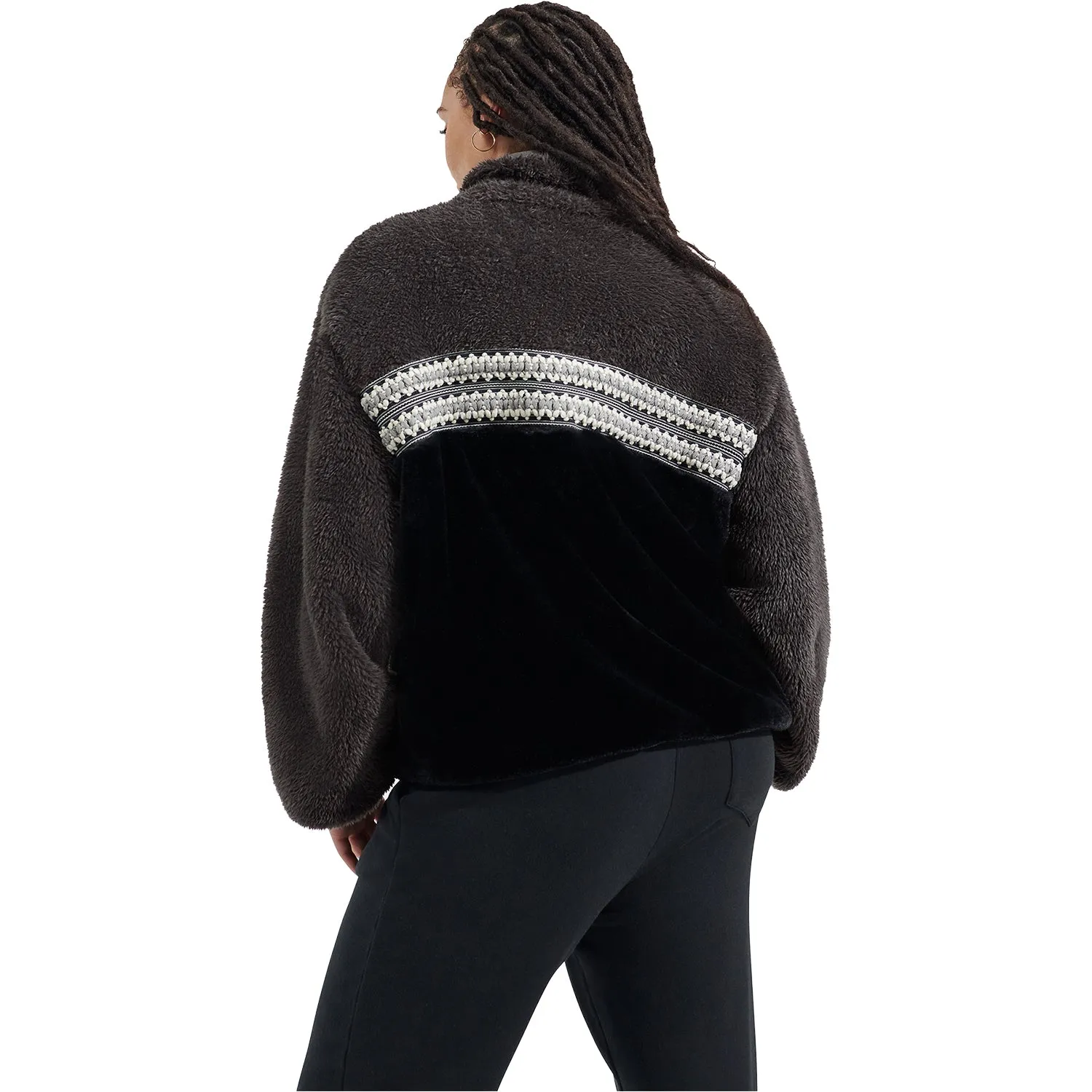 Women's UGG Marlene Sherpa Jacket Heritage Braid II Black