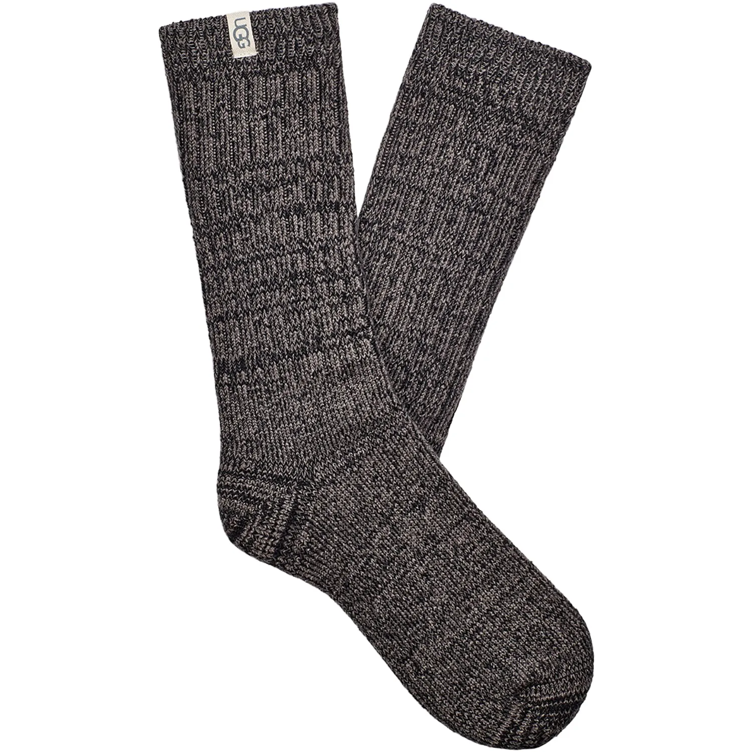 Women's UGG Rib Knit Slouchy Crew Sock Grey/Black