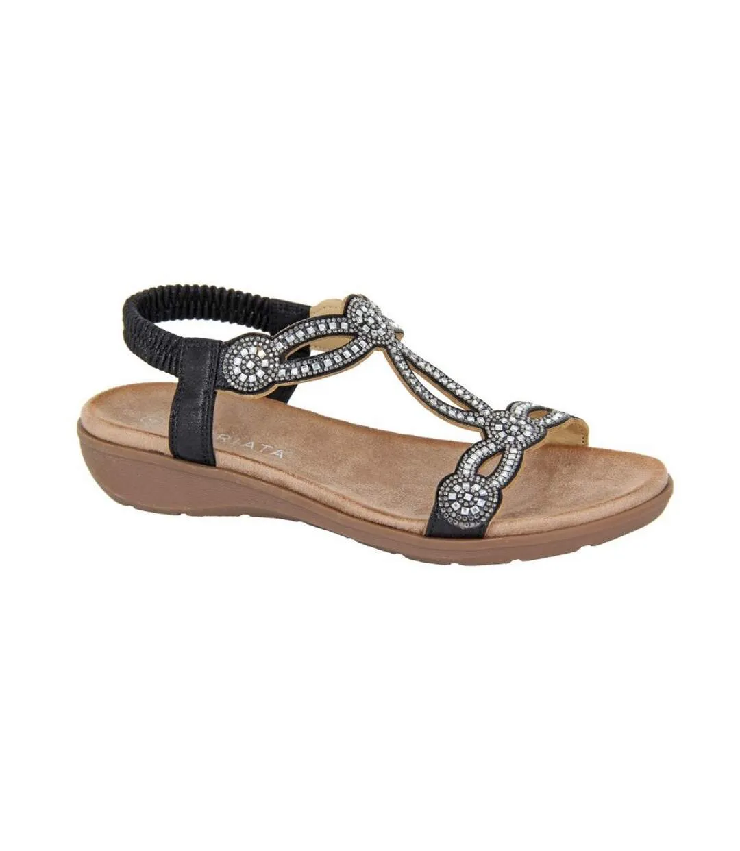 Womens/ladies giada shimmer sandals black Cipriata