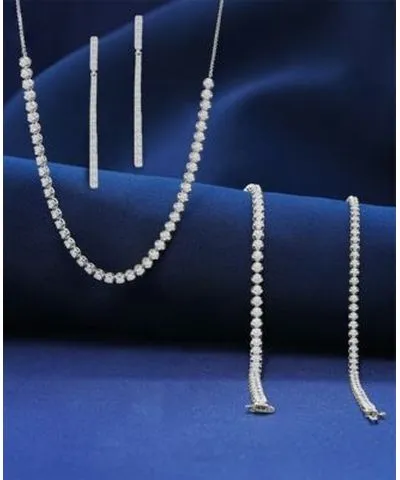 Wrapped In Love Diamond Linear Tennis Necklace Bracelet Drop Earrings Collection In 14k White Gold Created For Macys