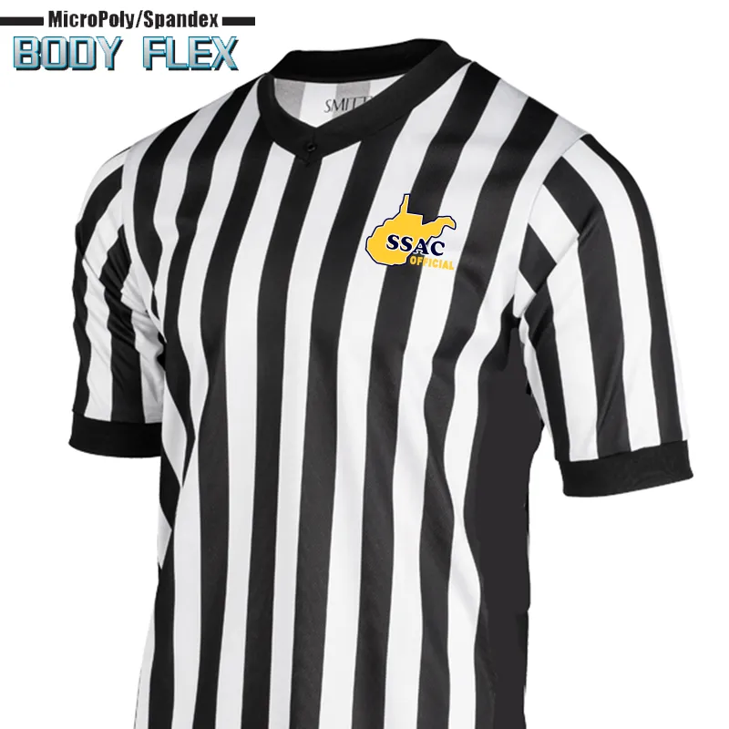 WVSSAC Body Flex Side Panel Basketball Referee V-Neck