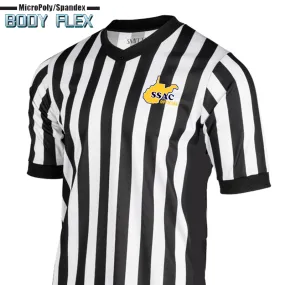 WVSSAC Body Flex Side Panel Basketball Referee V-Neck