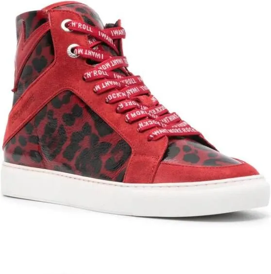 Zadig&Voltaire ZV1747 High Flash panelled sneakers Red